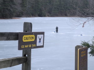 Ice fisherman on Watoga Lake December 30, 2017