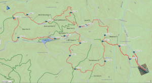 Half-Marathon topo map Watoga Mountain Trail Challenge