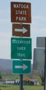 US 219 sign directing to Watoga