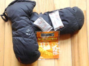 Hand warmers can help protect against frost bite