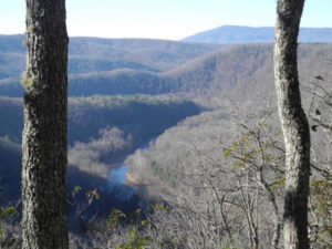 Monongaseneka Overlook of Greenbrier River Feb, 2018