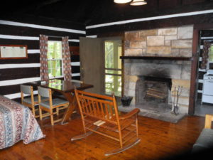 Interior of Watoga cabin built with Chestnut