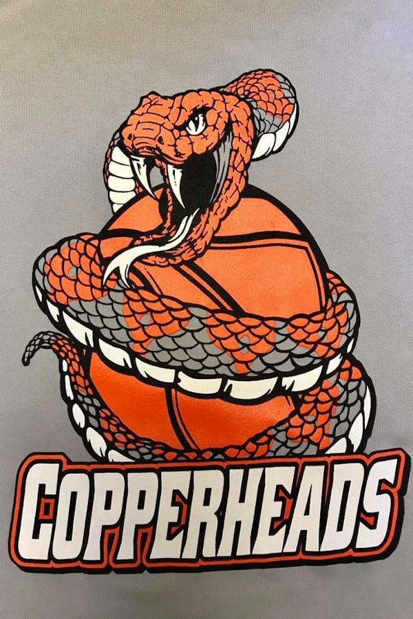 "We are the Copperheads -- the mighty, mighty Copperheads" This copperhead twists its way around and around a basketball. | 📸: @Marlinton Middle School Facebook Page, 01.27.2019