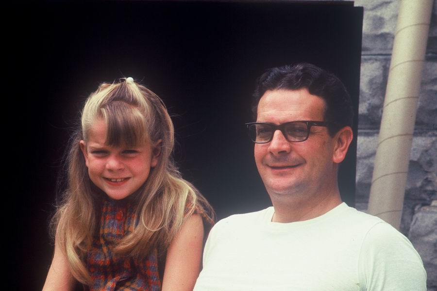 Flora Jane Bott and her dad, Leonard, spent hours together at the swimming pool. This is Flora and her dad in Morgantown, West Virginia in 1969. | 📸: Barbara Bott Joseph.