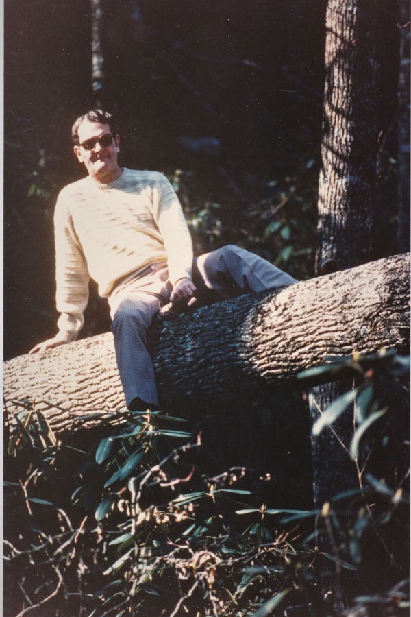 In 1948, my grandfather, Leonard (pictured here at Cabin 4), began our family's tradition of visiting Watoga every summer with his wife and my grandmother, Flora. 📸: David Bott, circa 1983.