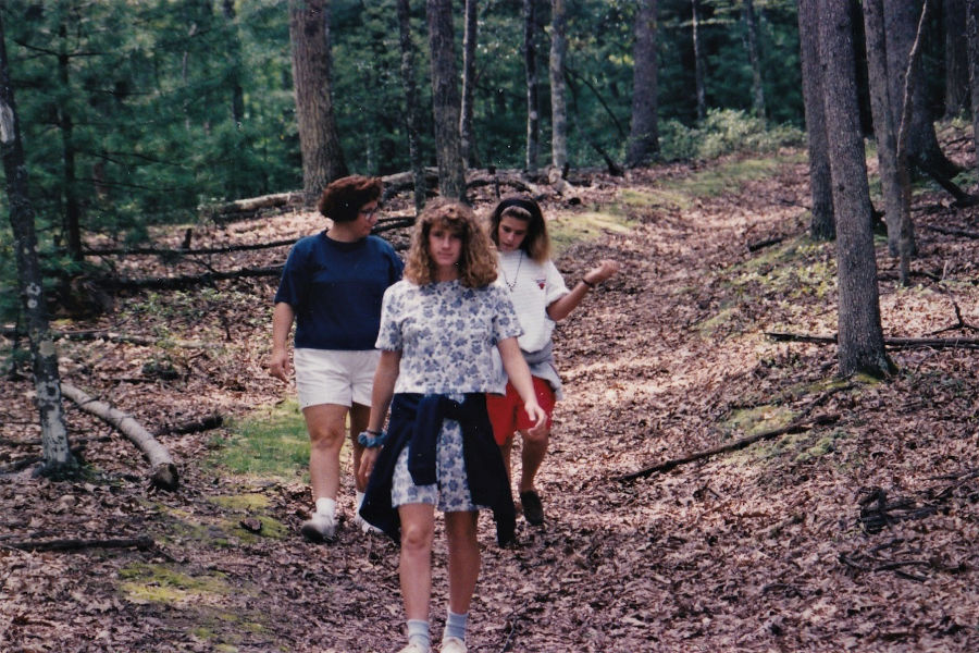 My mom, myself and my sister, Sara, hiking on one of Watoga’s many trails in 1990. Pictured in foreground: Me. Background is my mom and sister. 📸: David Bott, 1990.