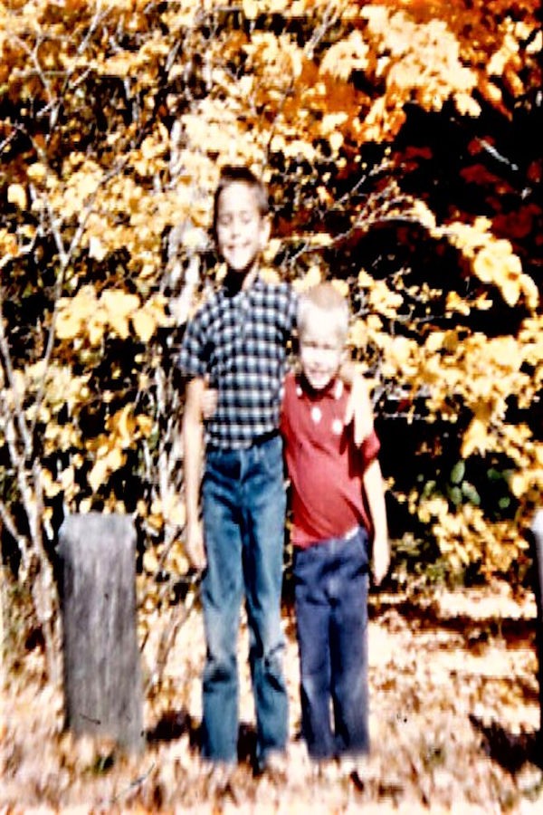 Ken Caplinger, Jr. and his brother Dave take a minute to pose for a photo at the Watoga Administration Building, circa 1963. Photo by: Ken Caplinger, Sr.