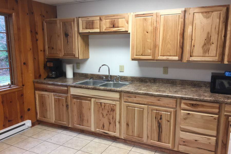 New pine cabinets accents a newly installed kitchen at the park's Activity Center.