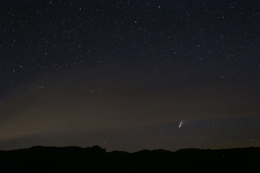 Comet Neowise in July 2020 from the Anne Bailey parking lot at Watoga. © Angela Hill.